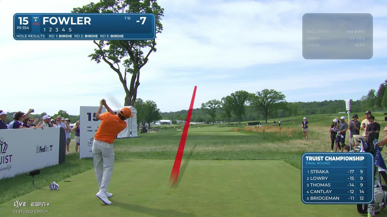 Rickie Fowler | Round 4 | 15th hole | Shot 1 | 2025 Truist Championship