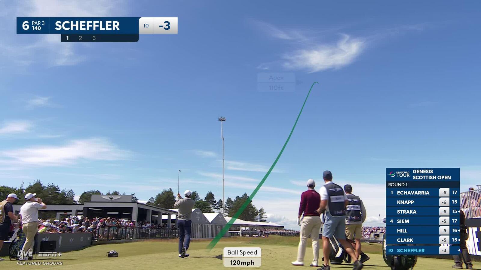 Scottie Scheffler | Round 1 | 6th hole | Shot 1 | 2025 Genesis Scottish Open