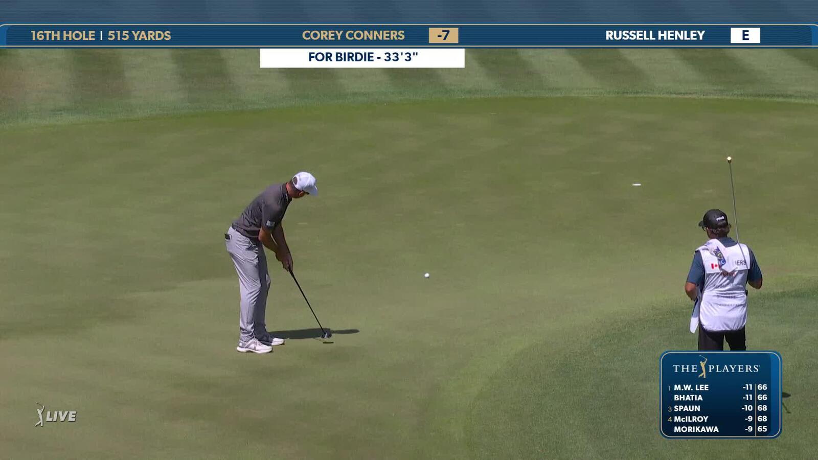 Corey Conners | Round 3 | 16th hole | Shot 4 | 2025 THE PLAYERS