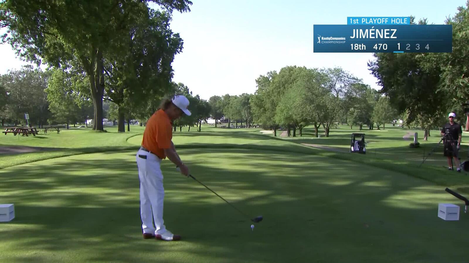 Miguel Angel Jiménez | Playoff 1 | 18th hole | Shot 1 | 2025 Kaulig Co. Championship