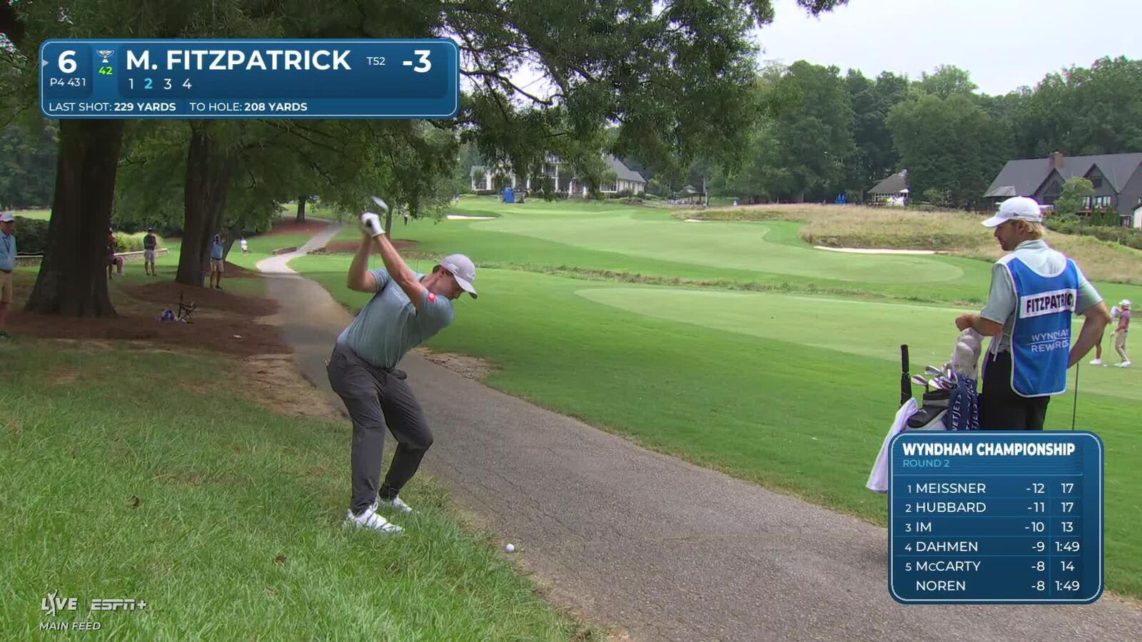 Matt Fitzpatrick | Round 2 | 6th hole | Shot 2 | 2025 Wyndham