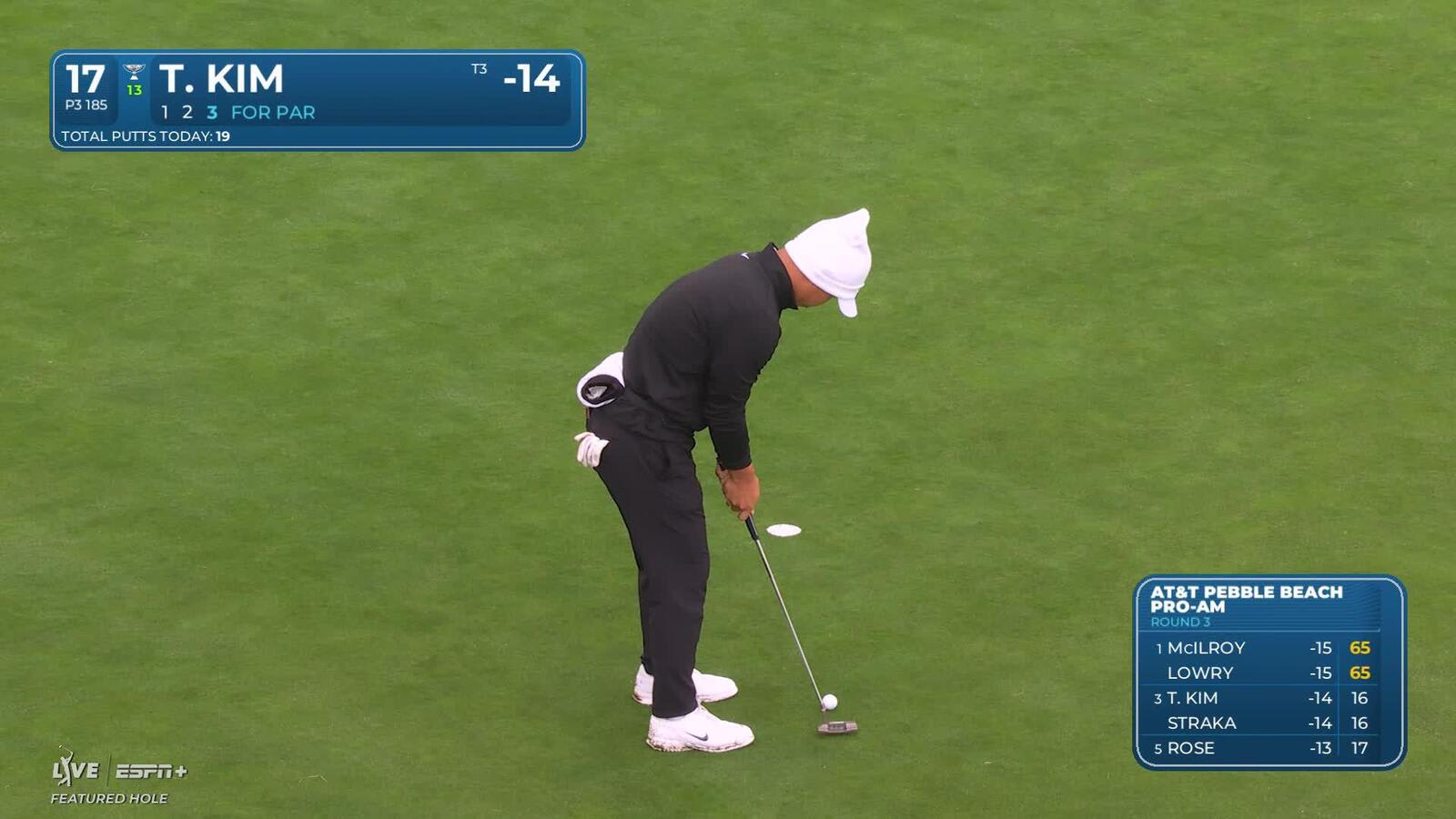 Tom Kim | Round 3 | 17th hole | Shot 3 | 2025 AT&T Pebble Beach