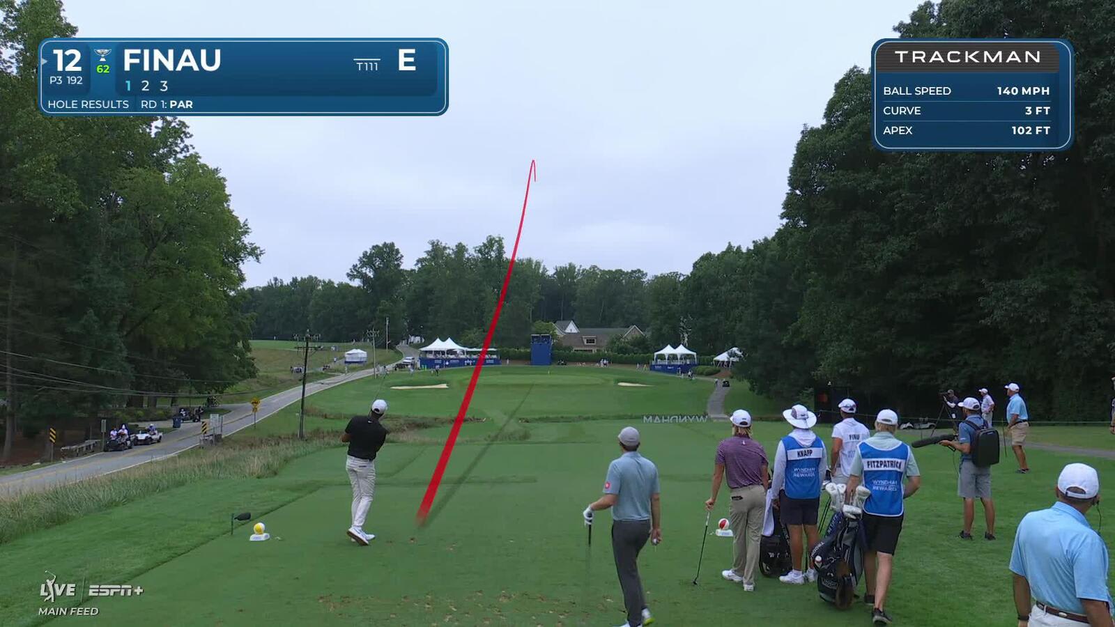 Tony Finau | Round 2 | 12th hole | Shot 1 | 2025 Wyndham