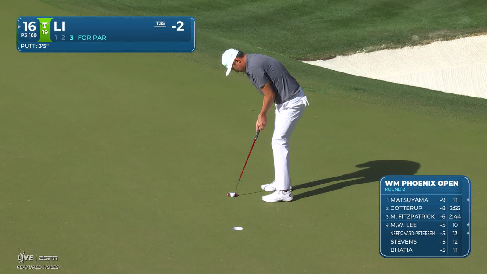 Haotong Li | Round 2 | 16th hole | Shot 3 | 2026 WM Phoenix Open