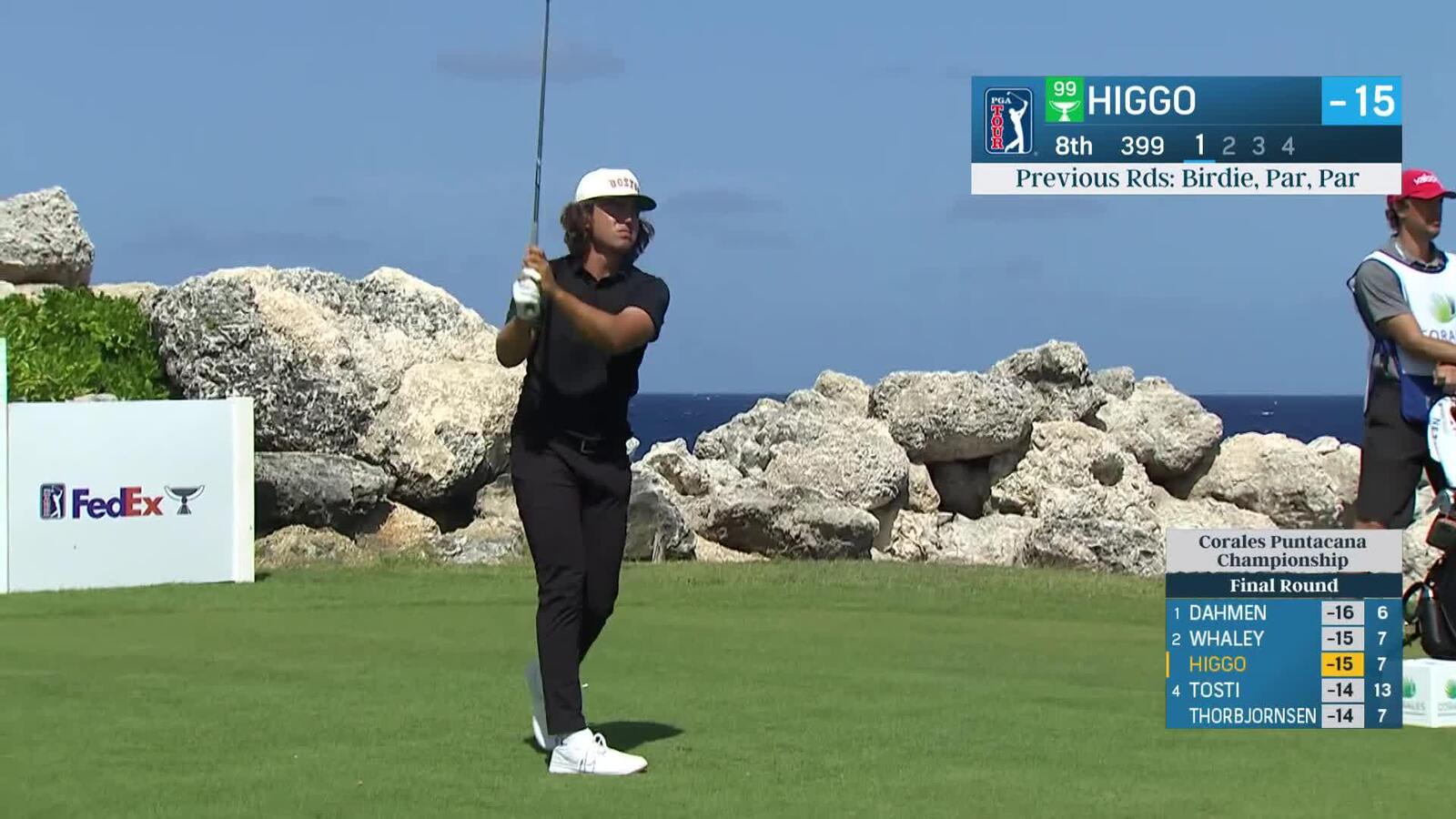 Garrick Higgo | Round 4 | 8th hole | Shot 1 | 2025 Corales Puntacana
