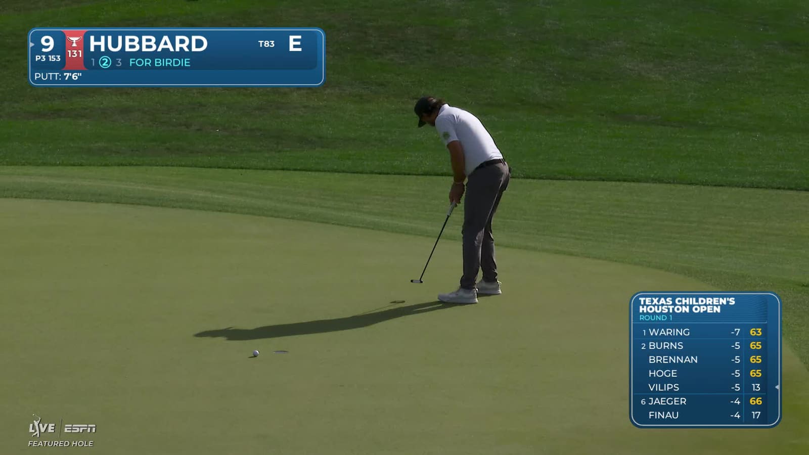 Mark Hubbard | Round 1 | 9th hole | Shot 3 | 2026 Houston Open