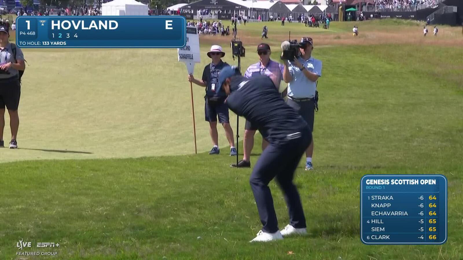 Viktor Hovland | Round 1 | 1st hole | Shot 2 | 2025 Genesis Scottish Open