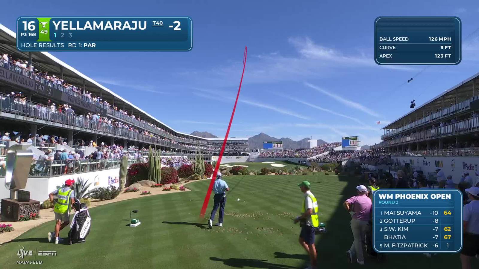 Sudarshan Yellamaraju | Round 2 | 16th hole | Shot 1 | 2026 WM Phoenix Open