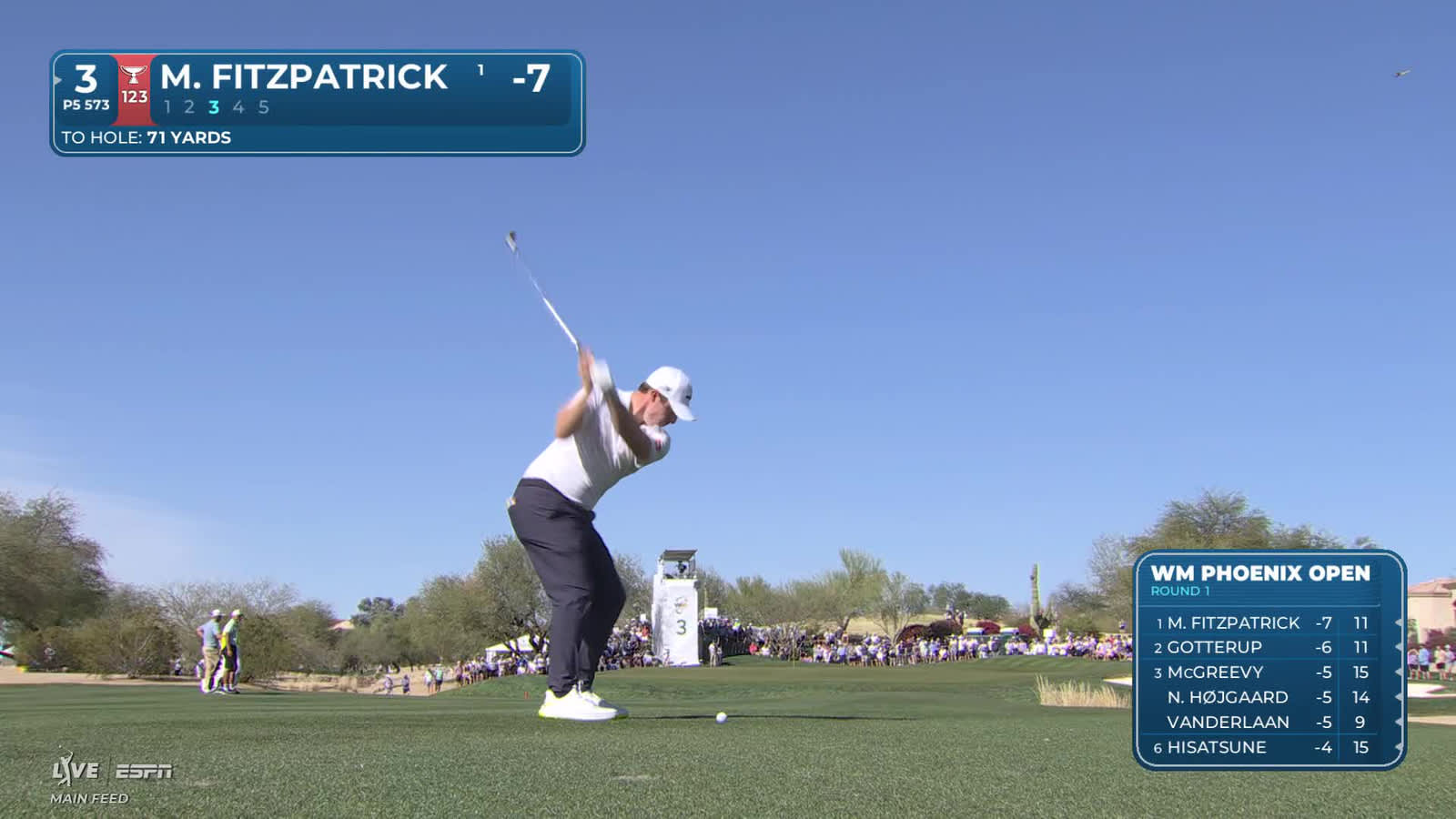 Matt Fitzpatrick | Round 1 | 3rd hole | Shot 3 | 2026 WM Phoenix Open