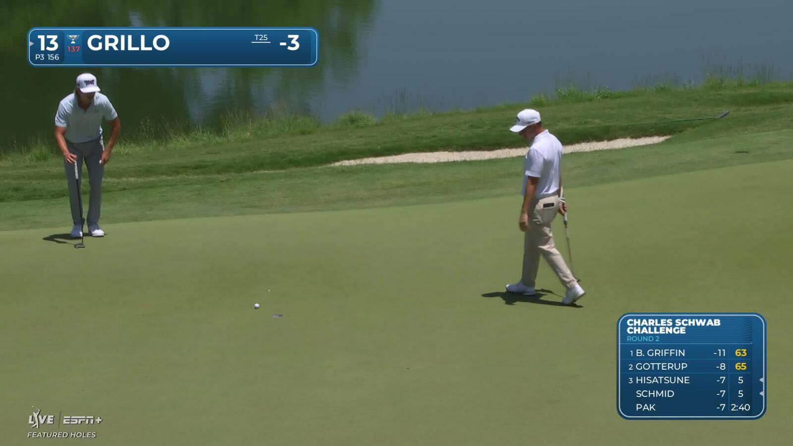 Emiliano Grillo | Round 2 | 13th hole | Shot 3 | 2025 Charles Schwab