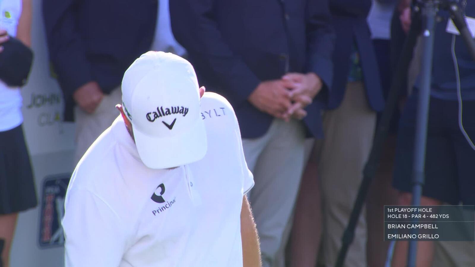 Emiliano Grillo | Playoff 1 | 18th hole | Shot 3 | 2025 John Deere