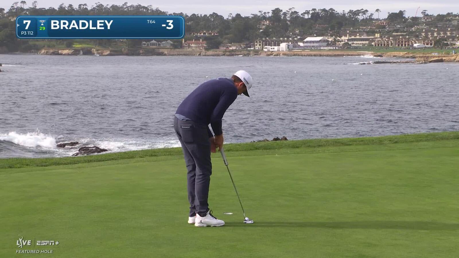 Keegan Bradley | Round 4 | 7th hole | Shot 4 | 2025 AT&T Pebble Beach