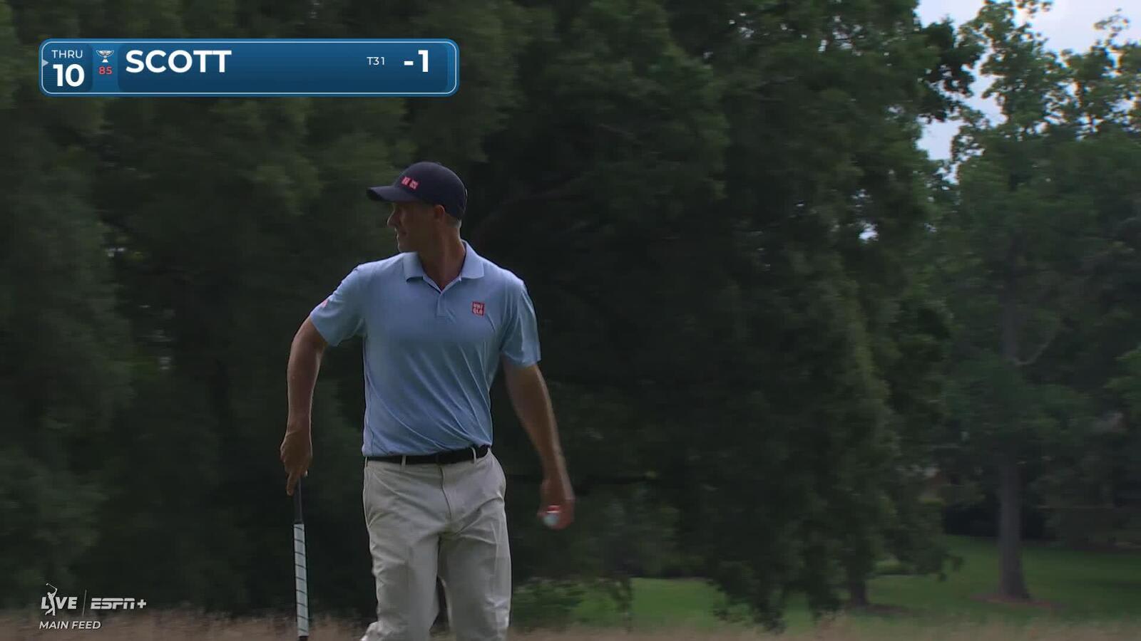Adam Scott | Round 1 | 1st hole | Shot 4 | 2025 Wyndham