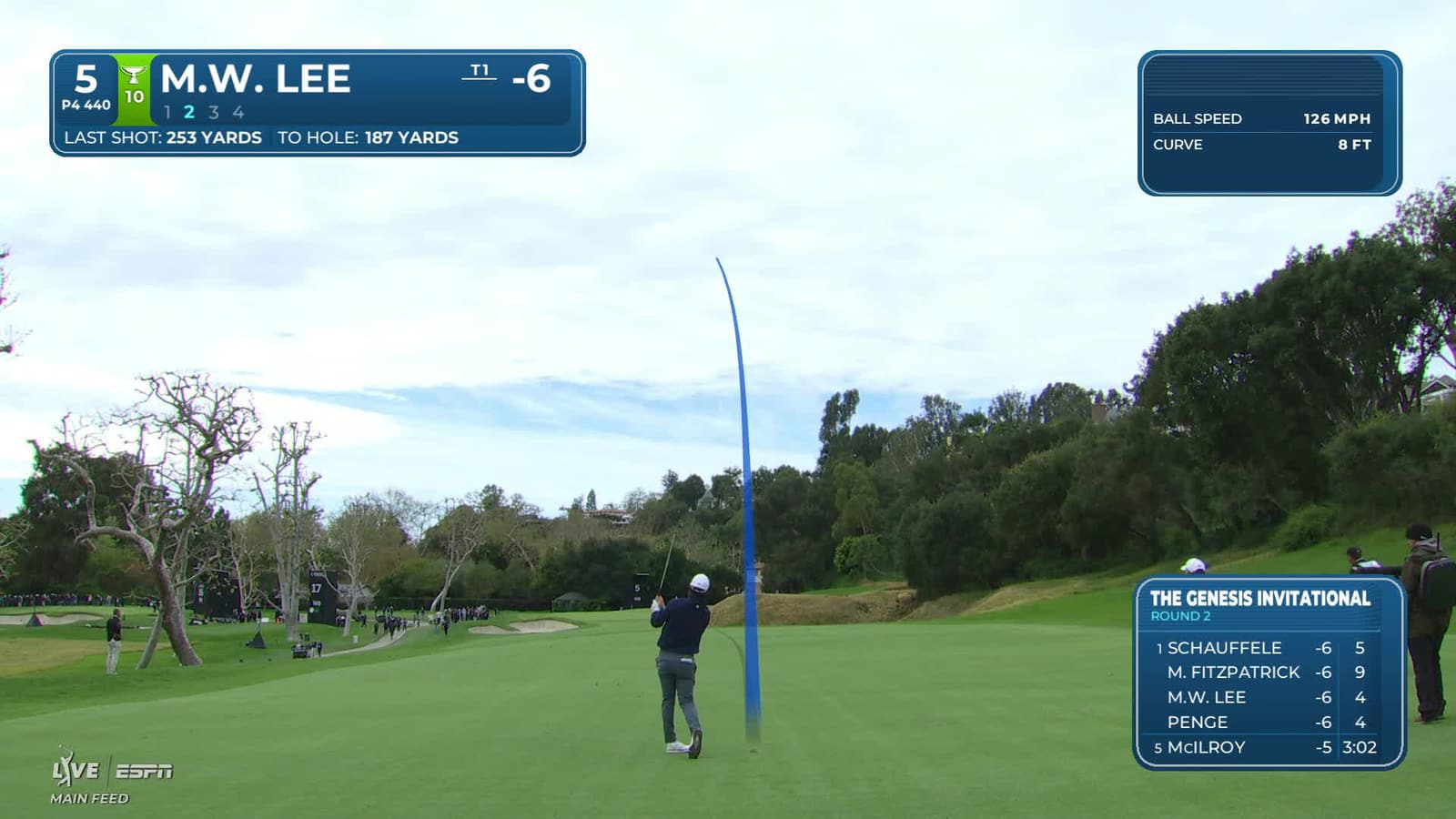 Min Woo Lee | Round 2 | 5th hole | Shot 2 | 2026 The Genesis