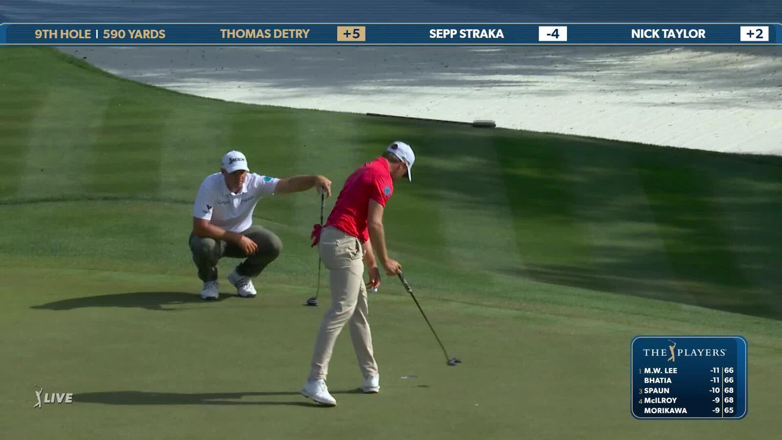 Thomas Detry | Round 2 | 9th hole | Shot 6 | 2025 THE PLAYERS