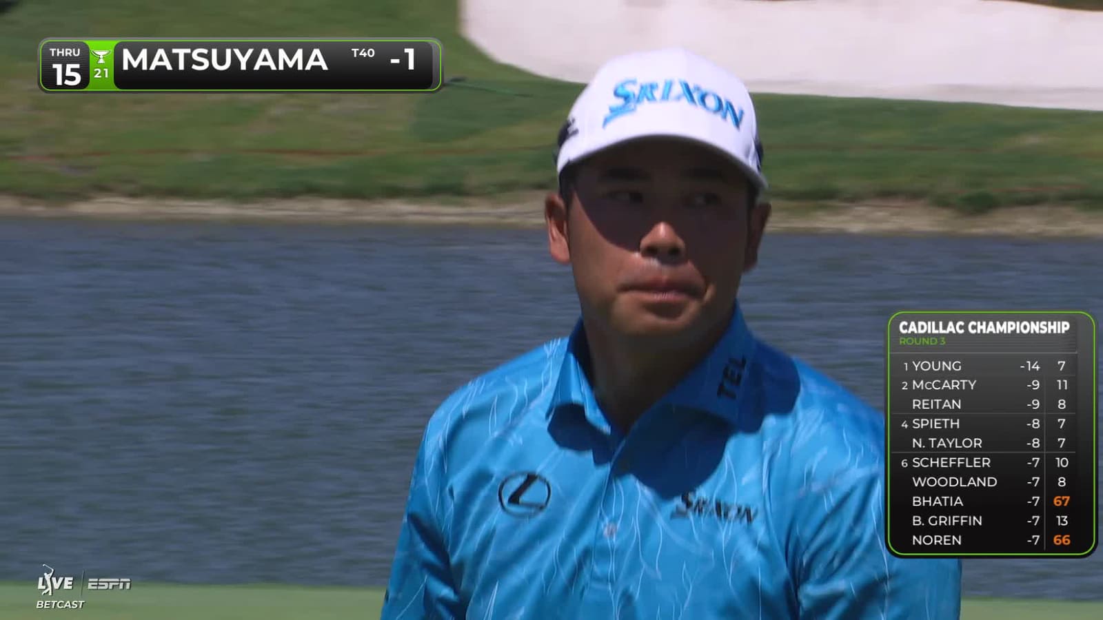 Hideki Matsuyama | Round 3 | 15th hole | Shot 3 | 2026 Cadillac