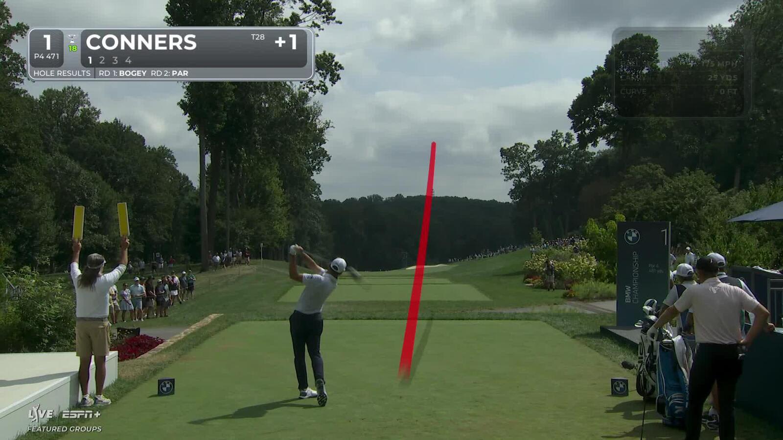 Corey Conners | Round 3 | 1st hole | Shot 1 | 2025 BMW Championship