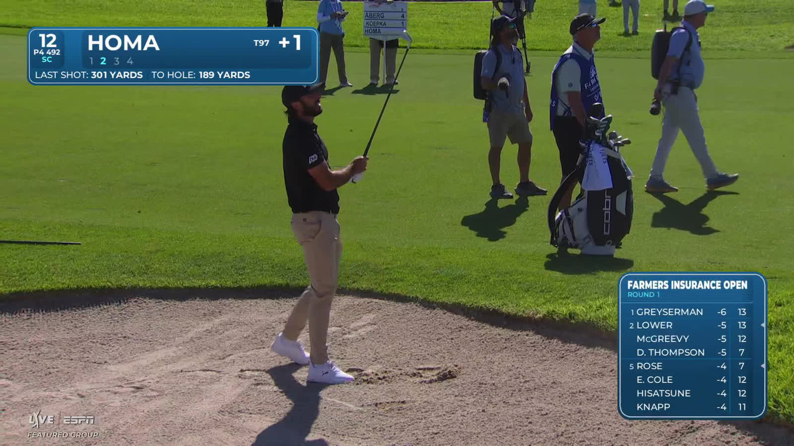 Max Homa | Round 1 | 12th hole | Shot 2 | 2026 Farmers