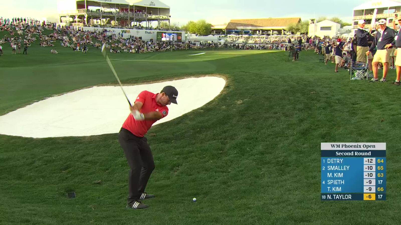 Nick Taylor | Round 2 | 18th hole | Shot 2 | 2025 WM Phoenix Open