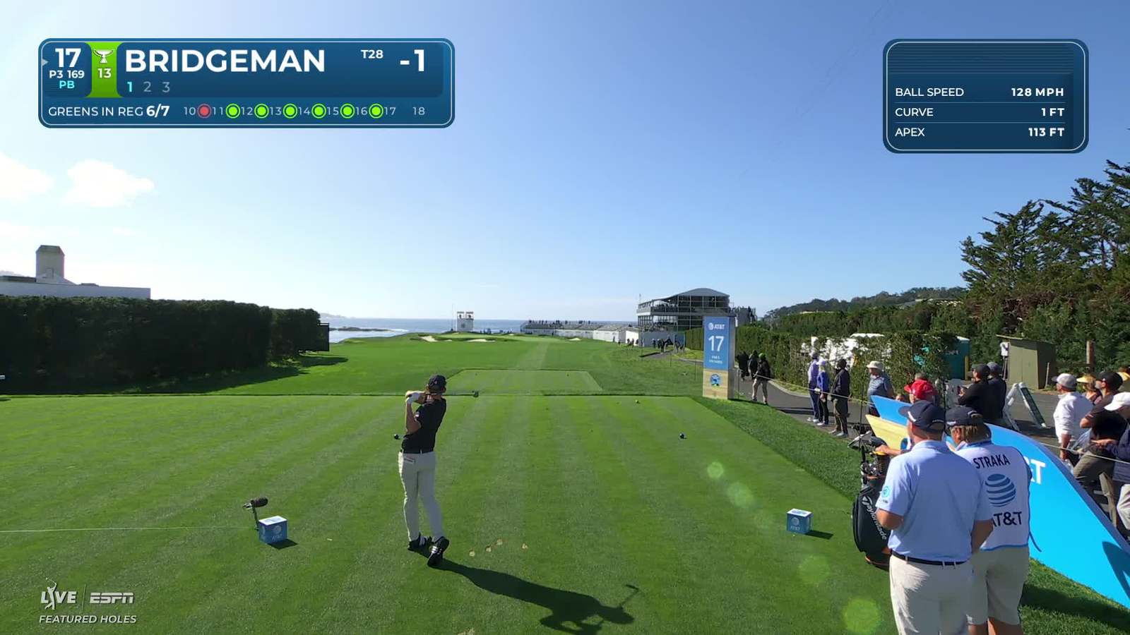 Jacob Bridgeman | Round 1 | 17th hole | Shot 1 | 2026 AT&T Pebble Beach