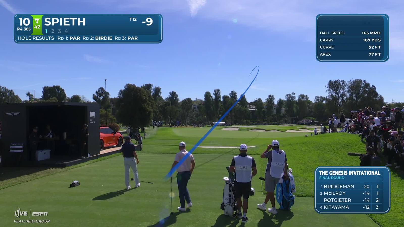 Jordan Spieth | Round 4 | 10th hole | Shot 1 | 2026 The Genesis