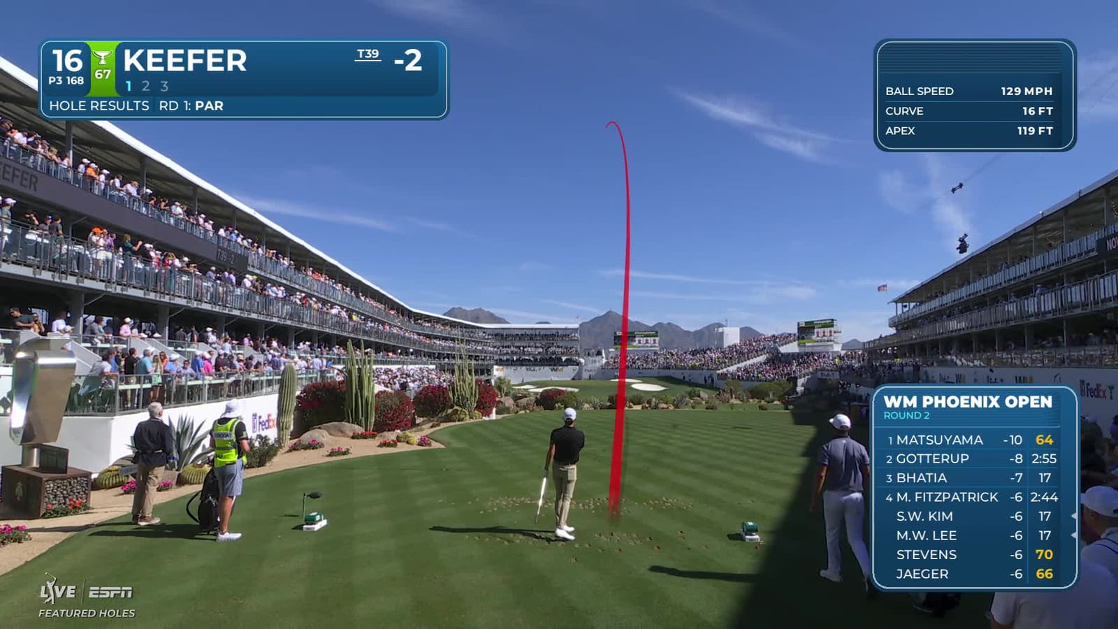 John Keefer | Round 2 | 16th hole | Shot 1 | 2026 WM Phoenix Open