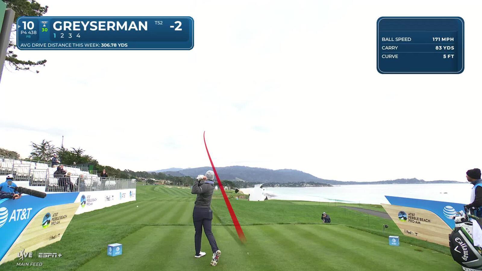 Max Greyserman | Round 2 | 10th hole | Shot 1 | 2025 AT&T Pebble Beach