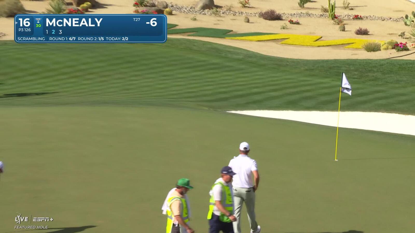 Maverick McNealy | Round 3 | 16th hole | Shot 2 | 2025 WM Phoenix Open