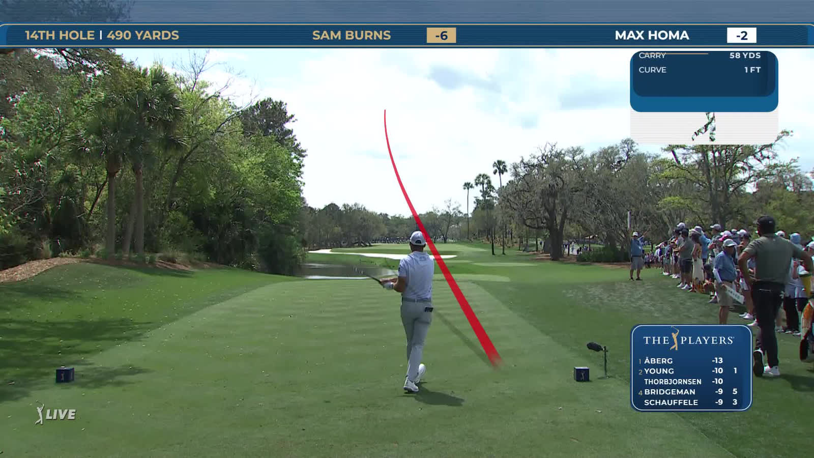 Sam Burns | Round 4 | 14th hole | Shot 1 | 2026 THE PLAYERS