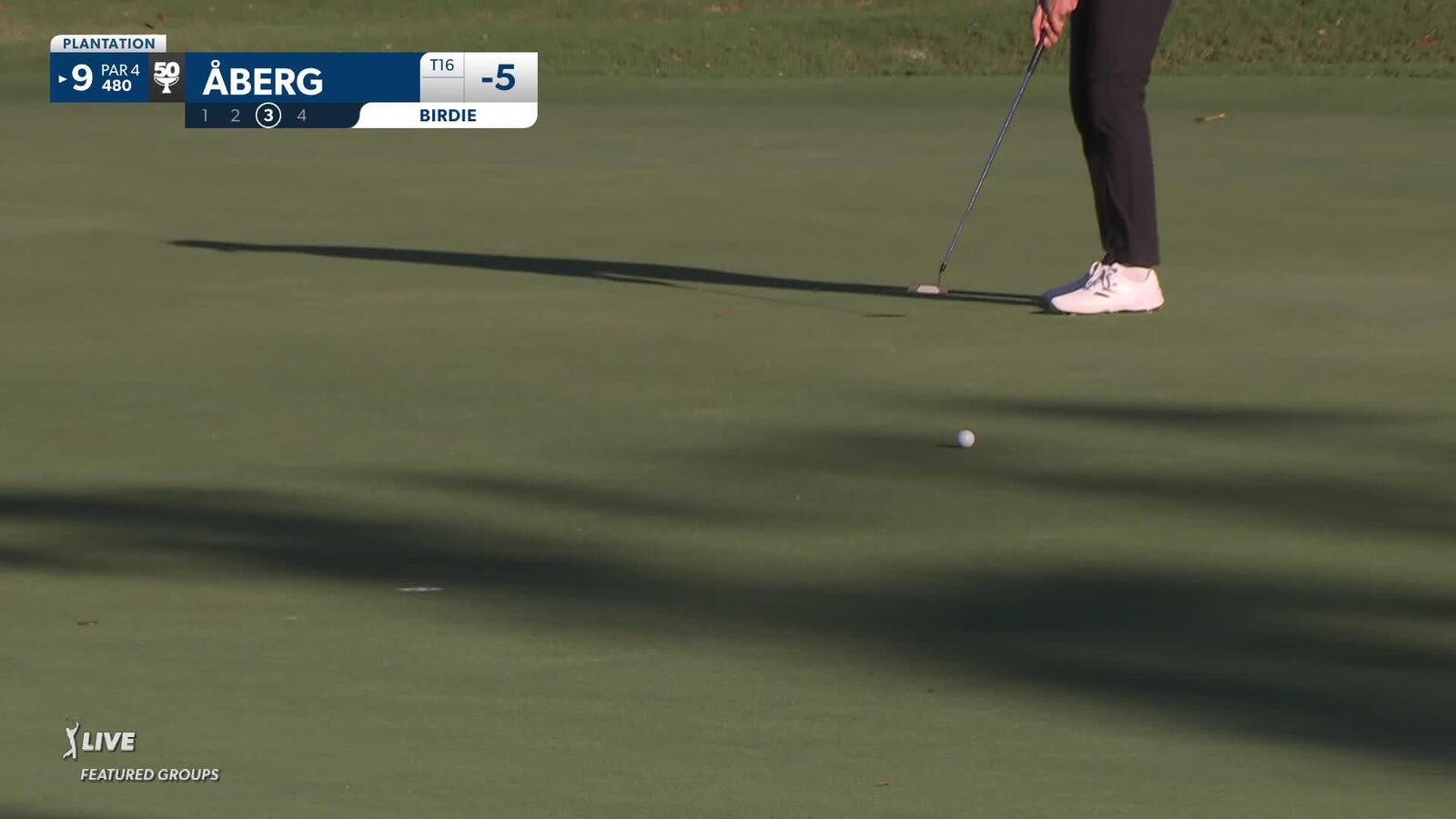 Ludvig Åberg | Round 2 | 9th hole | Shot 3 | 2024 The RSM Classic