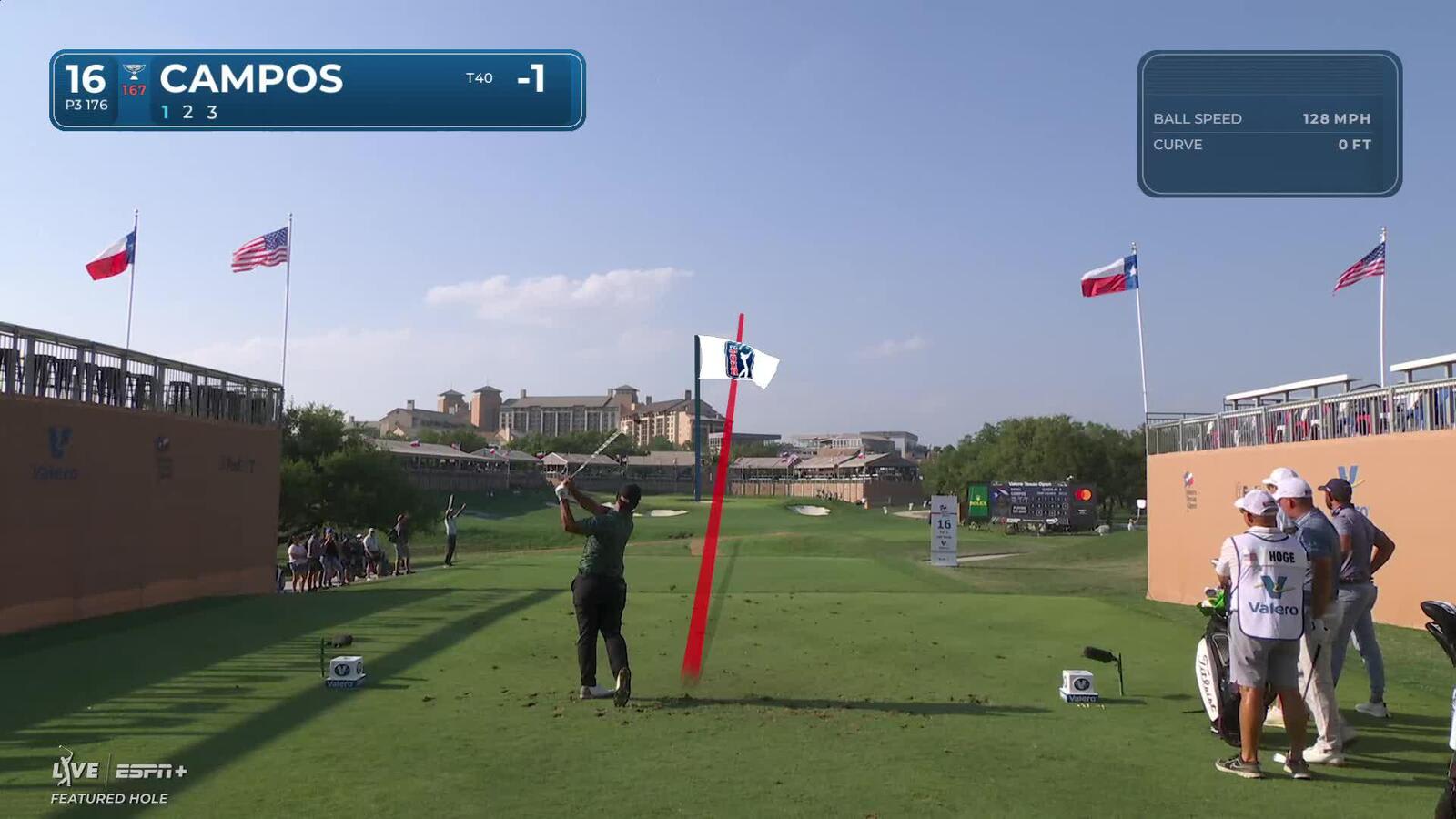 Rafael Campos | Round 1 | 16th hole | Shot 1 | 2025 Valero