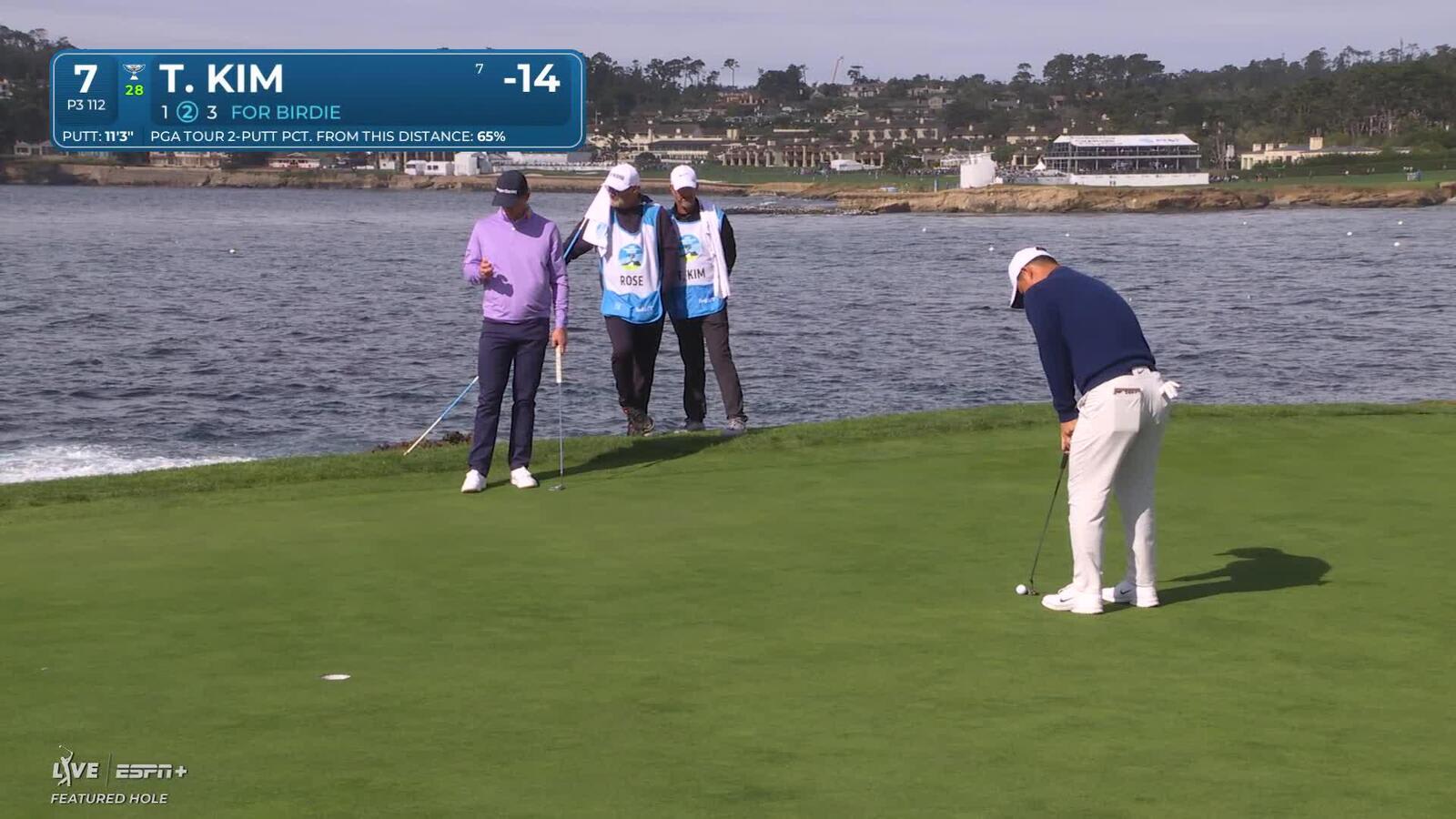 Tom Kim | Round 4 | 7th hole | Shot 2 | 2025 AT&T Pebble Beach