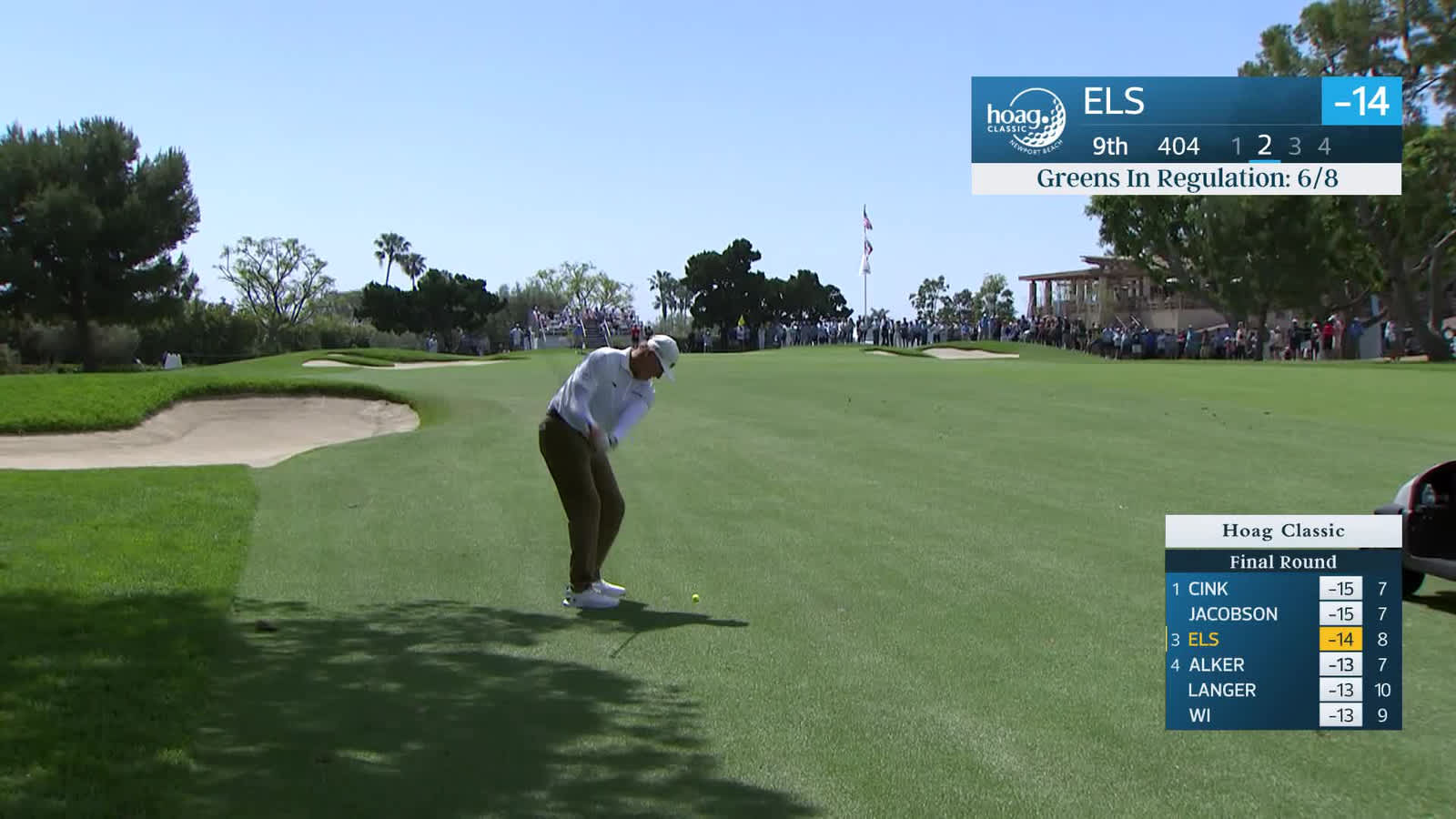 Ernie Els | Round 3 | 9th hole | Shot 2 | 2026 Hoag Classic