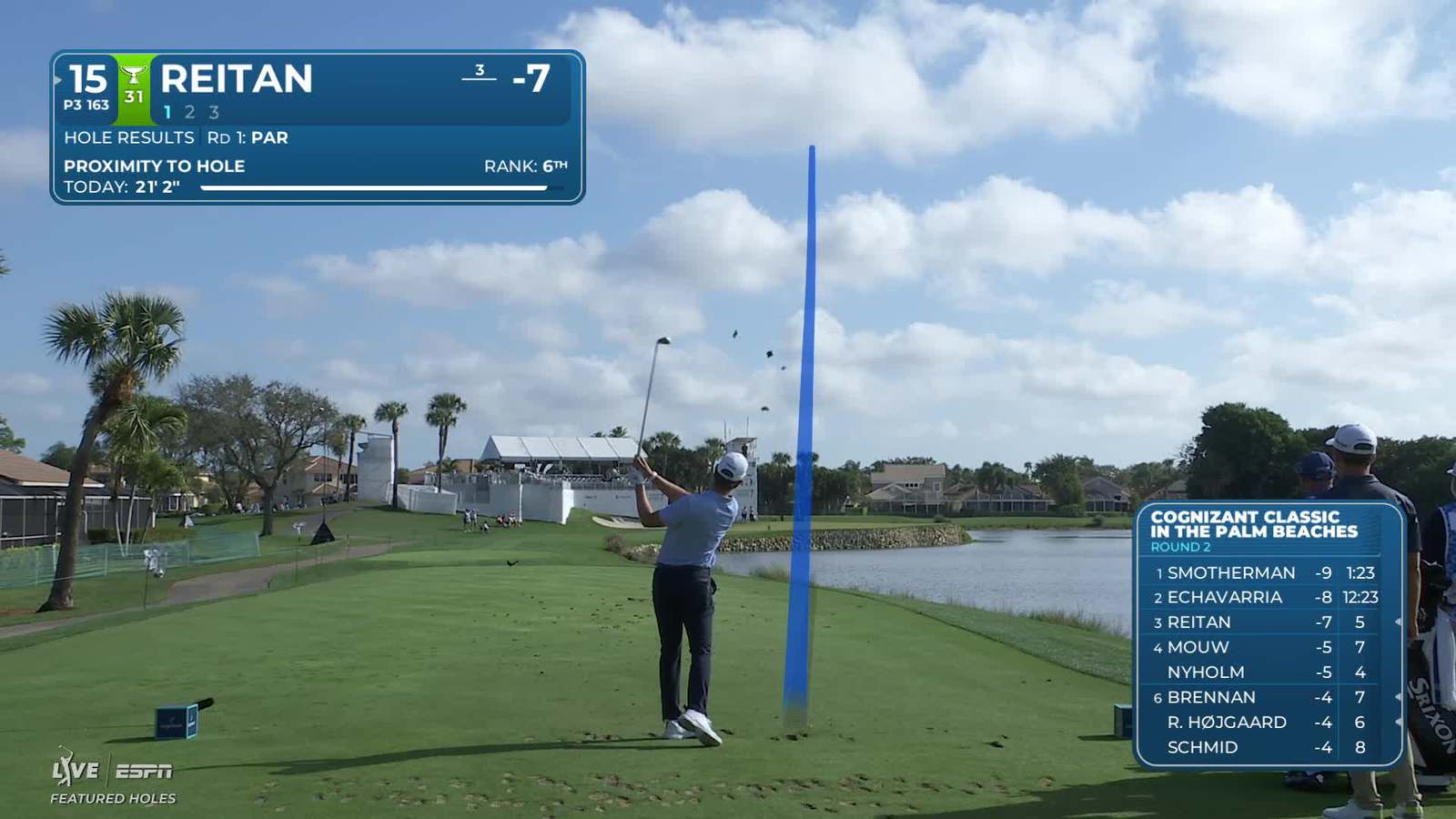 Kristoffer Reitan | Round 2 | 15th hole | Shot 1 | 2026 Cognizant Classic