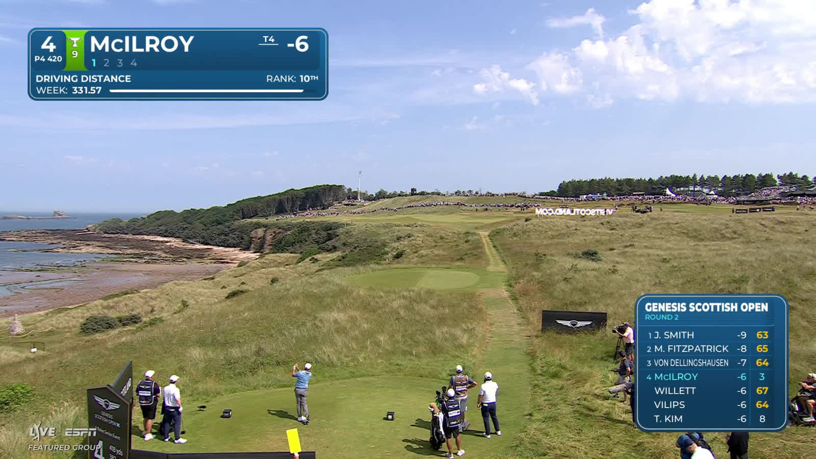 Rory McIlroy | Round 2 | 4th hole | Shot 1 | 2026 Genesis Scottish Open