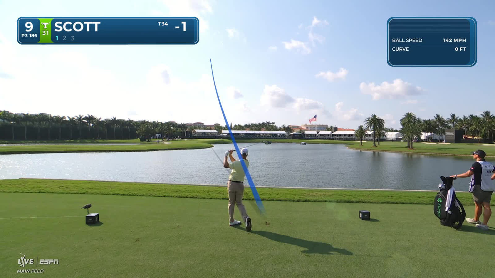 Adam Scott | Round 3 | 9th hole | Shot 1 | 2026 Cadillac
