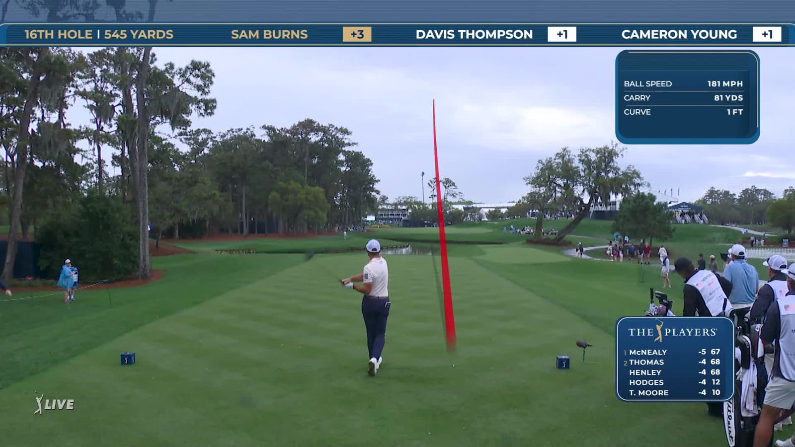 Sam Burns | Round 1 | 16th hole | Shot 1 | 2026 THE PLAYERS