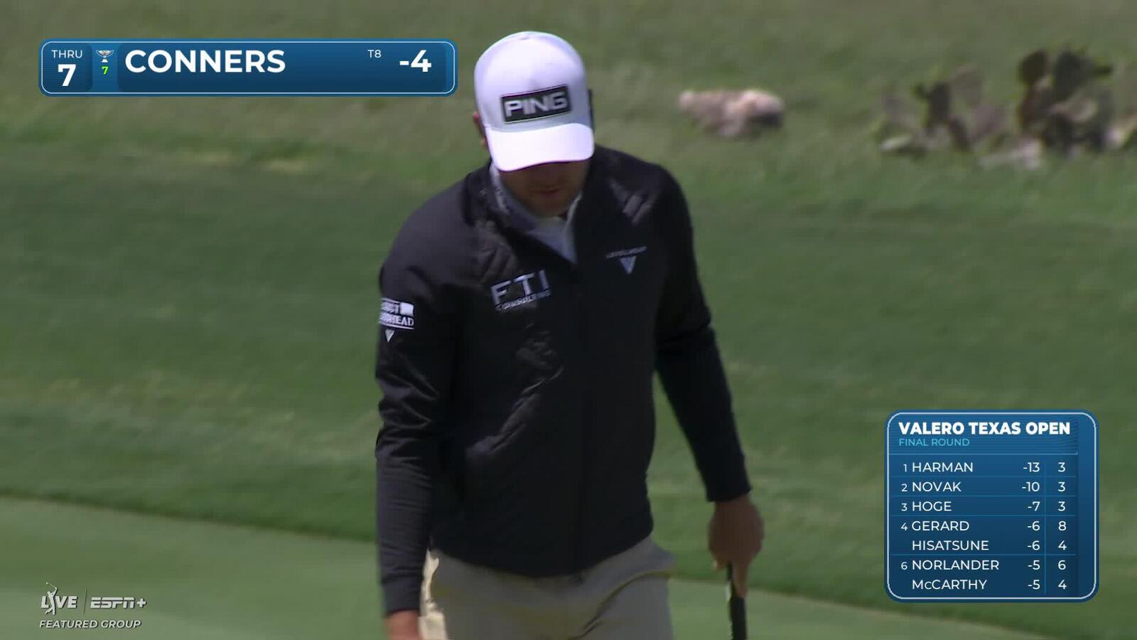 Corey Conners | Round 4 | 7th hole | Shot 3 | 2025 Valero