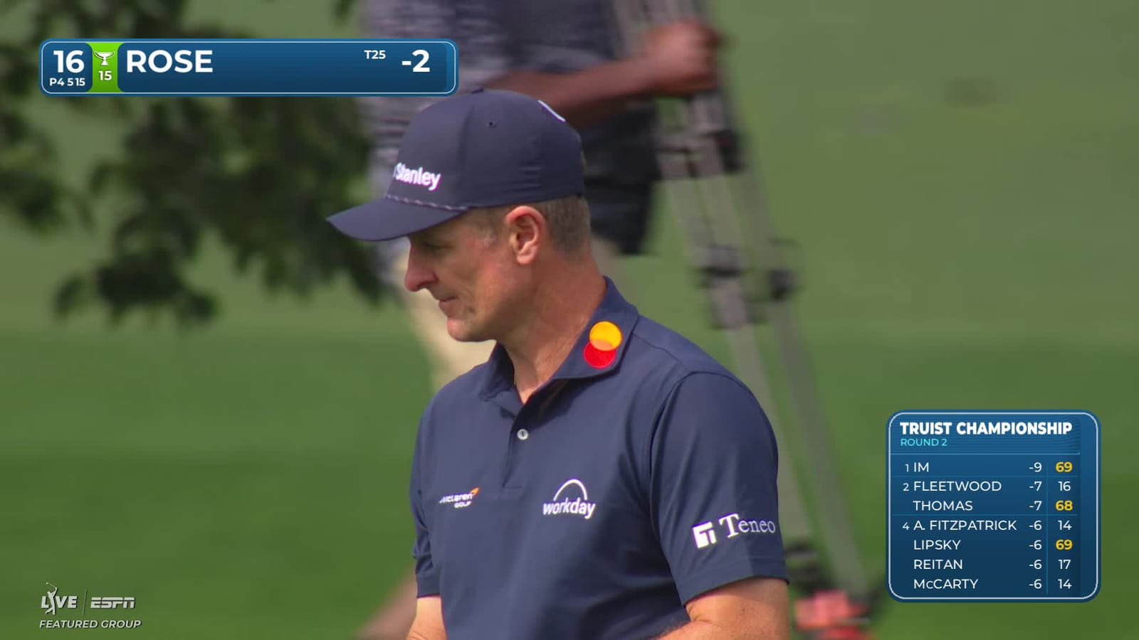 Justin Rose | Round 2 | 16th hole | Shot 2 | 2026 Truist Championship