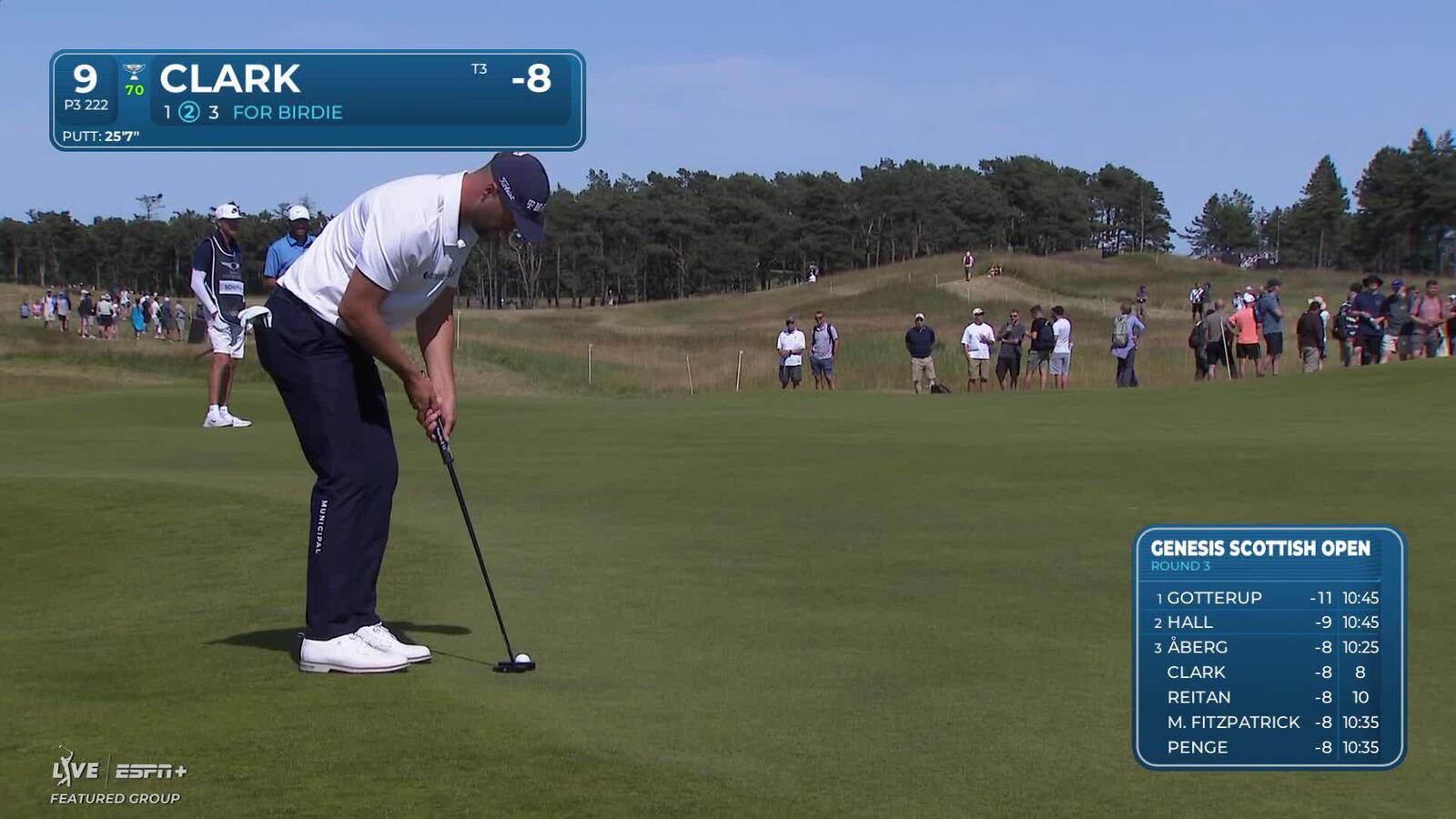 Wyndham Clark | Round 3 | 9th hole | Shot 3 | 2025 Genesis Scottish Open