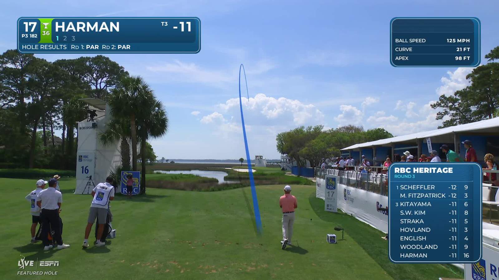 Brian Harman | Round 3 | 17th hole | Shot 1 | 2026 RBC Heritage