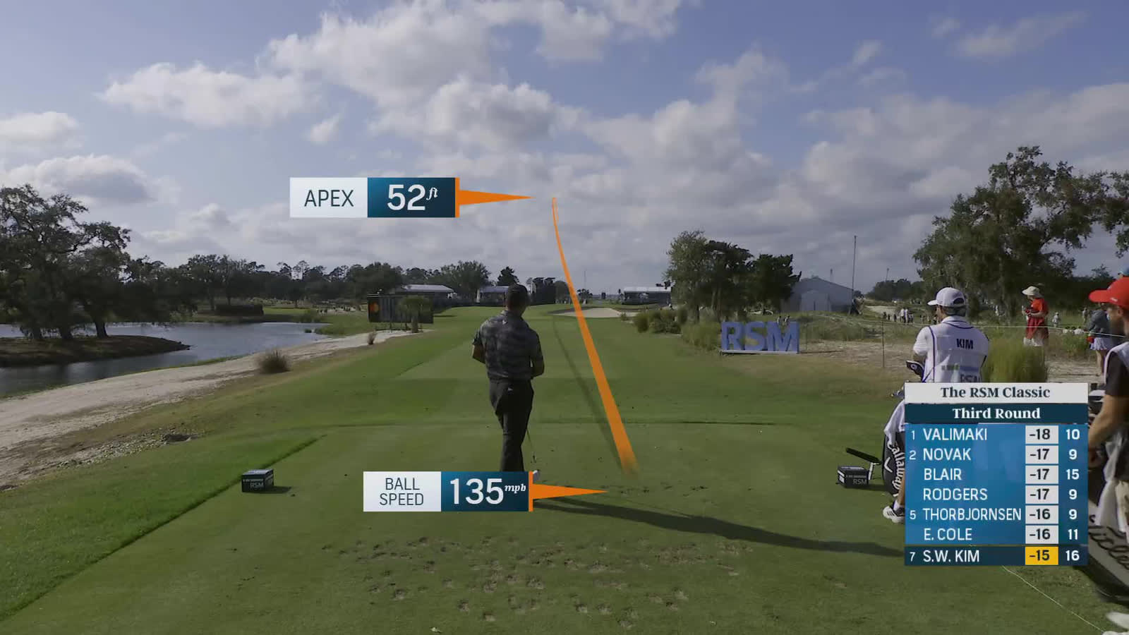 Si Woo Kim | Round 3 | 17th hole | Shot 1 | 2025 The RSM Classic