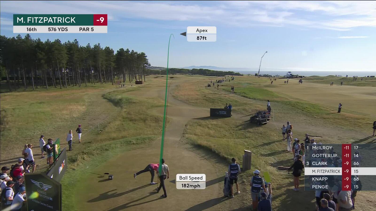 Matt Fitzpatrick | Round 3 | 16th hole | Shot 1 | 2025 Genesis Scottish Open