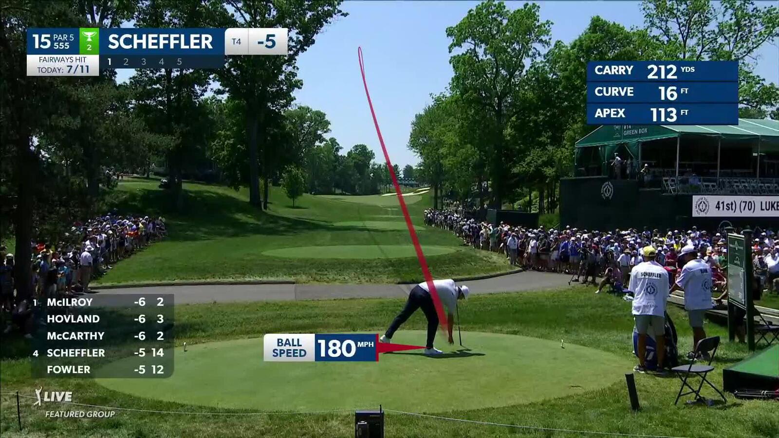 Scottie Scheffler | 2023 the Memorial | Round 4 | 15th hole | Shot 1