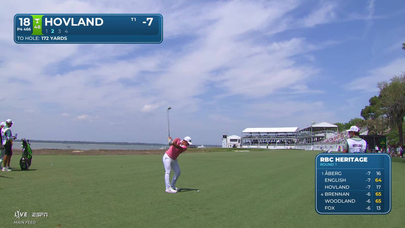 Viktor Hovland | Round 1 | 18th hole | Shot 2 | 2026 RBC Heritage