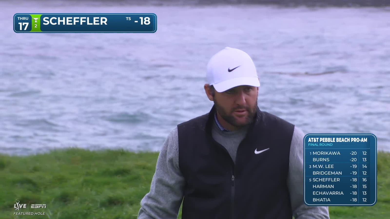 Scottie Scheffler | Round 4 | 17th hole | Shot 3 | 2026 AT&T Pebble Beach