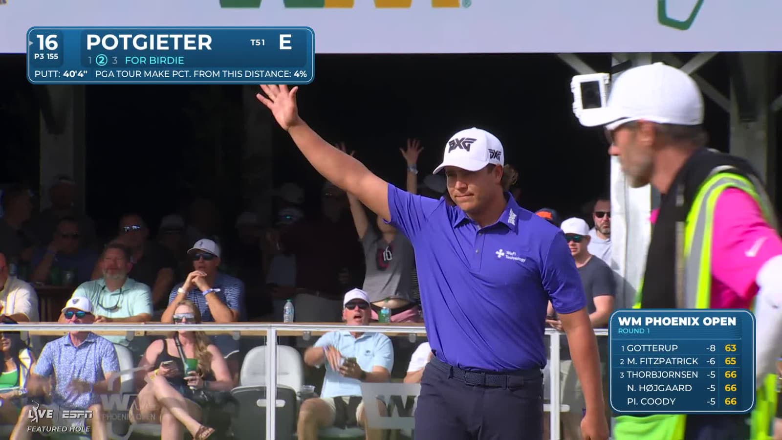 Aldrich Potgieter | Round 1 | 16th hole | Shot 2 | 2026 WM Phoenix Open