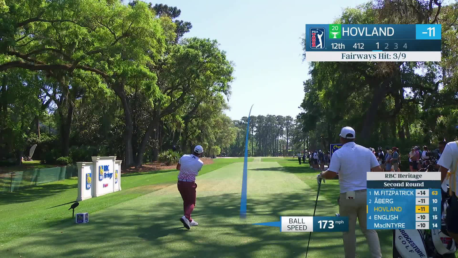 Viktor Hovland | Round 2 | 12th hole | Shot 1 | 2026 RBC Heritage