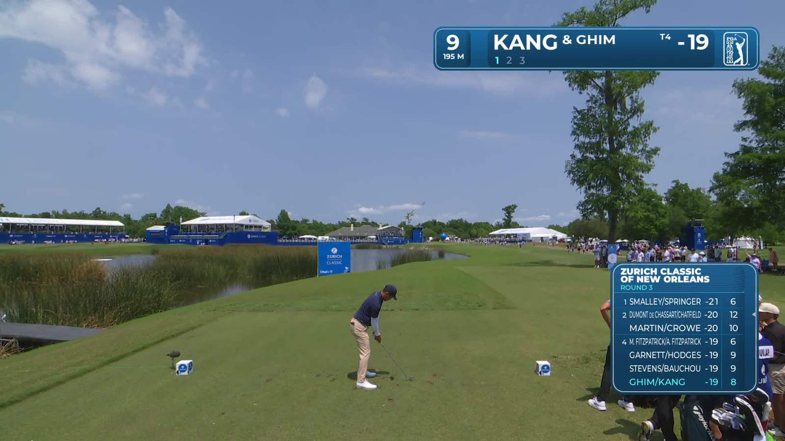Jeffrey Kang | Round 3 | 9th hole | Shot 1 | 2026 Zurich Classic