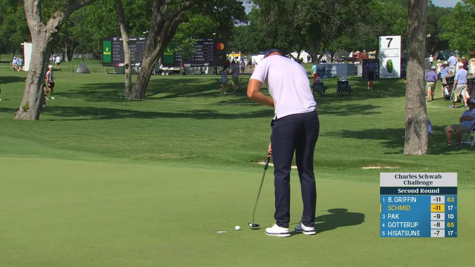 Matti Schmid | Round 2 | 9th hole | Shot 4 | 2025 Charles Schwab